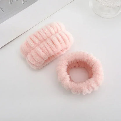 Women Makeup Coral Fleece Headband Wash Face Soft Hair Holder Elastic Top Knot Hairbands Girl Headwear Hair Accessories