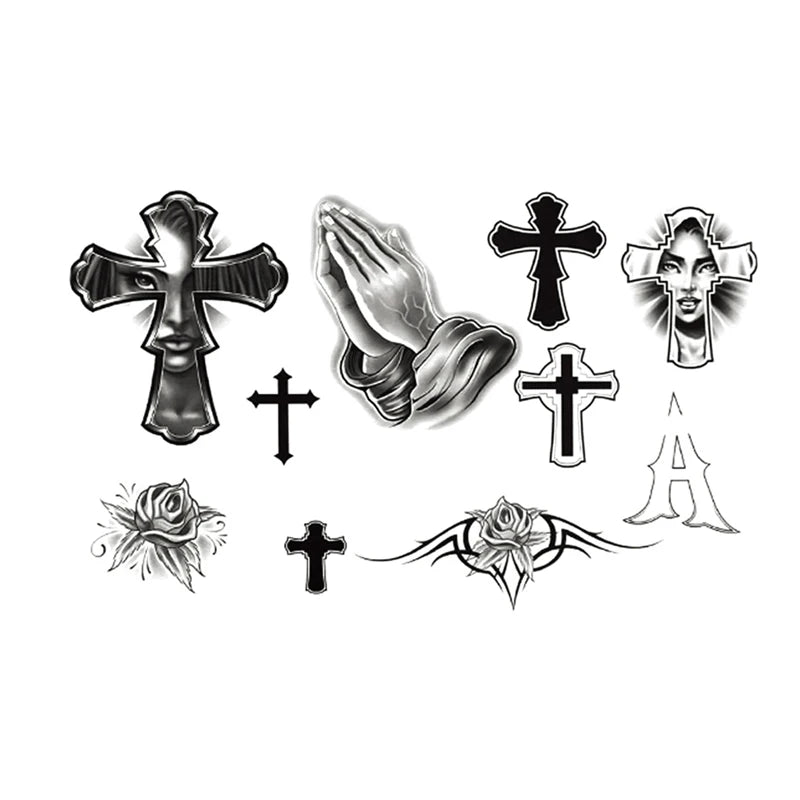 Tattoo Stickers Totem Black Color Flash Temporary Waterproof Party Fake Makeup Neck Hand Arm Body Art for Men Women