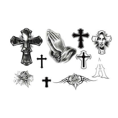 Tattoo Stickers Totem Black Color Flash Temporary Waterproof Party Fake Makeup Neck Hand Arm Body Art for Men Women