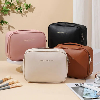 Waterproof Travel Storage Bag Large Capacity Portable Handbag with Dividers for Cosmetic Organization Makeup Bag for Outdoors