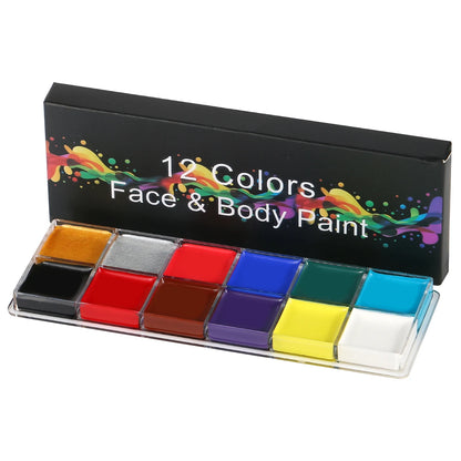 12 Color Face Paint Body Paint Oil Painting Facial Paint Professional Pigment Palette In Party Makeup