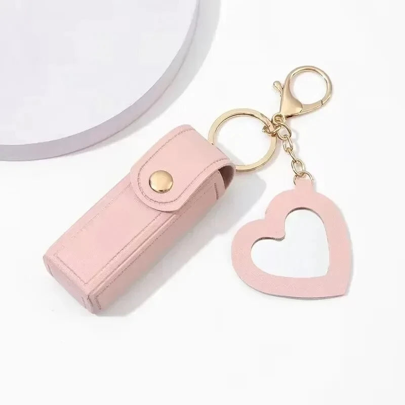 Portable Lipstick Mouth Red Envelope Gift Coin Purse Keychain Lipstick Mini Storage Bag Change Fashion Storage Box with Mirror