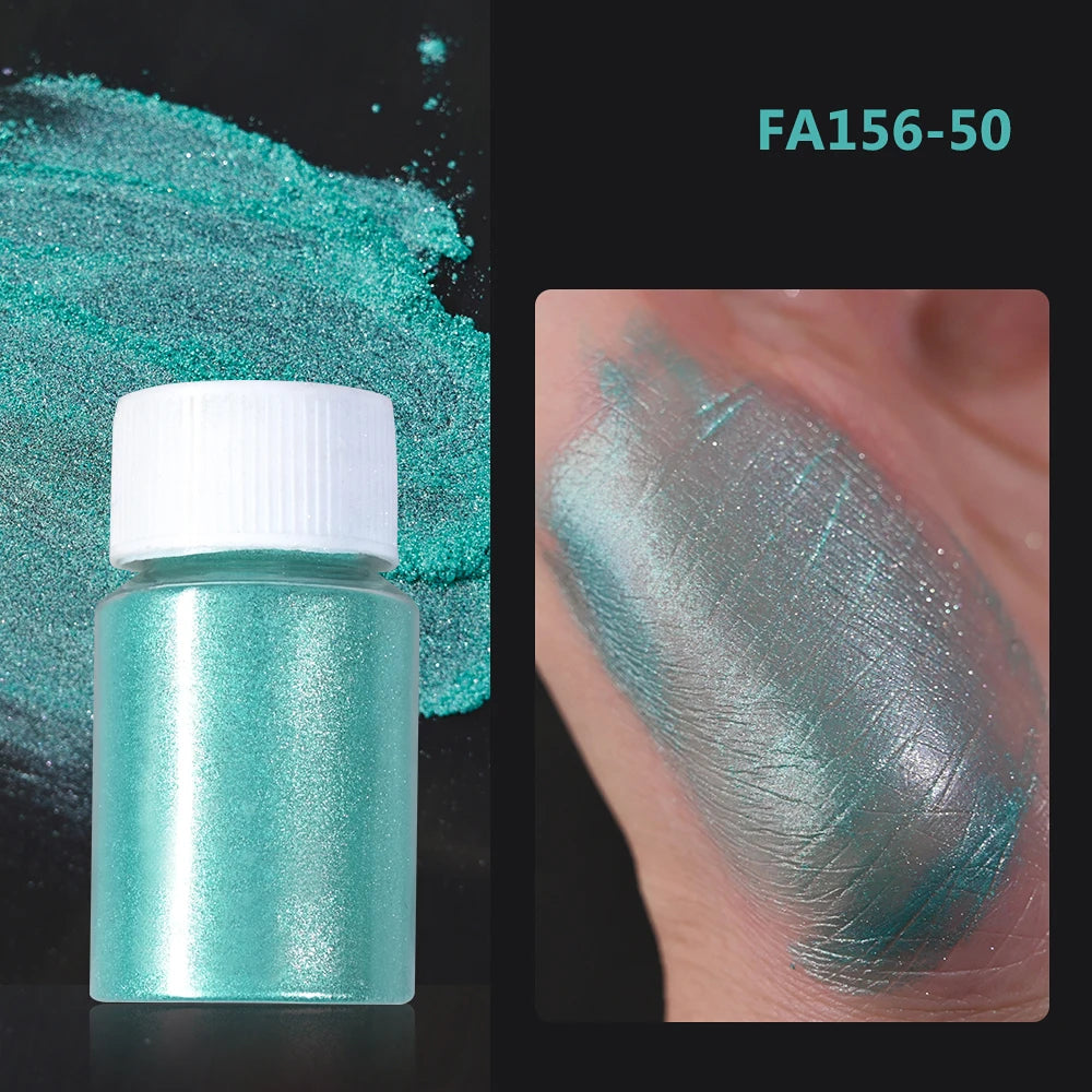 10g/Bottle White/Pink Pearlescent Nail Art Powder Sparkly Mermaid Chrome Pearl Pigment Aurora Manicure Mica Mineral Rubbing Dust