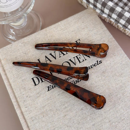 3pcs/Set Hairpins Retro Leopard Print Duckbill Hair Clips Makeup Bangs Clips for Women Girls Fashion Barrettes Hair Styling Tool