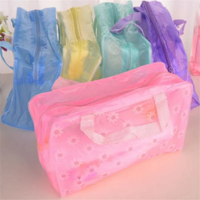 PVC Travel Transparent Makeup Cases Toiletries Storage Bag Box Luggage Towel Suitcase Pouch Zipper Cosmetic Organizer Bags