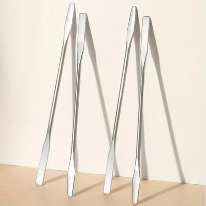 3pcs Dual-Ended Stainless Steel Mixing Spatula - Perfect for Nail Art, Makeup & Crafts, Odorless