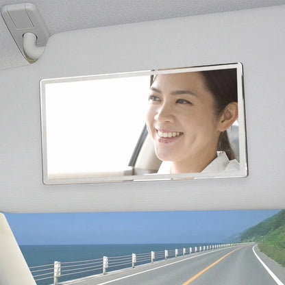 Car Interior Mirror Universal Stainless Steel Auto Sun-Shading Visor HD Mirrors Portable Car Makeup Mirror Car-styling