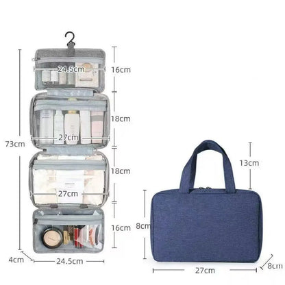 Large Hanging Hook Toiletry Bag Waterproof Folding Handbag Travel Makeup Cosmetic Razor Storage Organizer Case Bathroom Supplies
