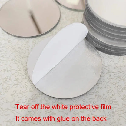 10pcs Diameters of 5/8/12cm, Silver Thickened Acrylic Mirror Wall Stickers Round Decorative Mirror DIY Makeup Mirror
