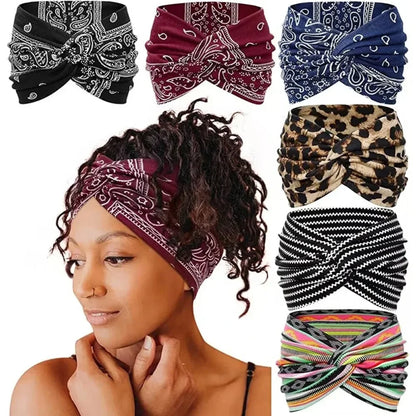 Wide Elastic Headband Hairband Pilates Yoga fitness Running Cycling Sweatband Turban Makeup Hair Hoop Makeup Headwrap for Women