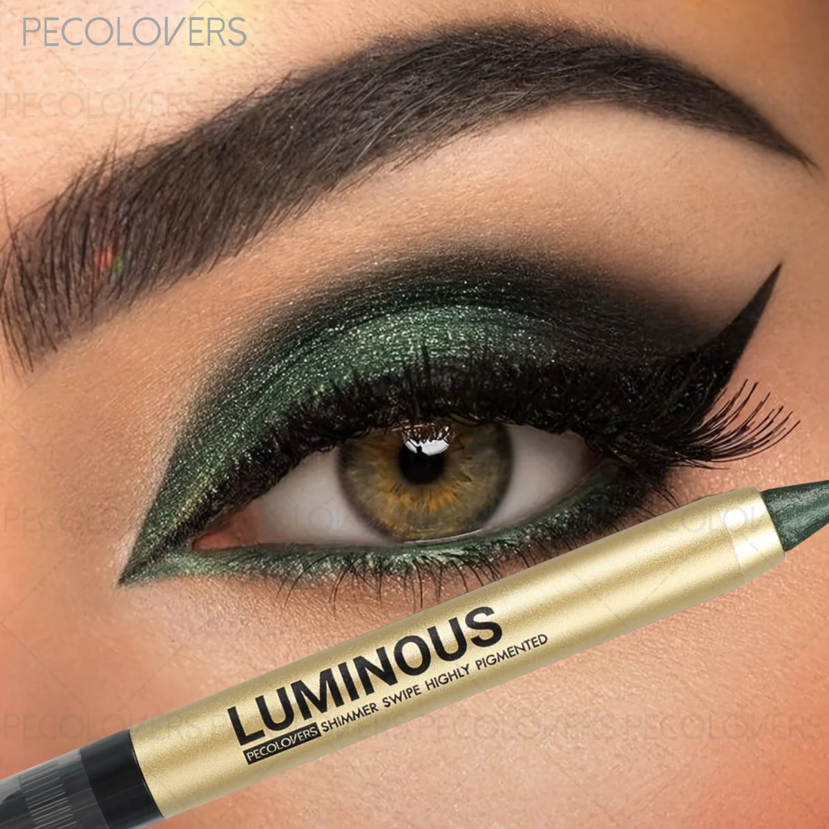 1 Pc Shimmer Eyeshadow Stick, Dual-ended Eyeshadow Pen, with Brush, Eye-catching Eye Makeup High Color Rendering, Concert Makeup