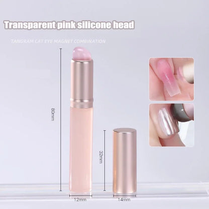 1Pcs Nail Art Silicone Applicator Stick Brush Lipstick Powder Dust Applying Pen for Gradient Effect Smudge Makeup Manicure Tool