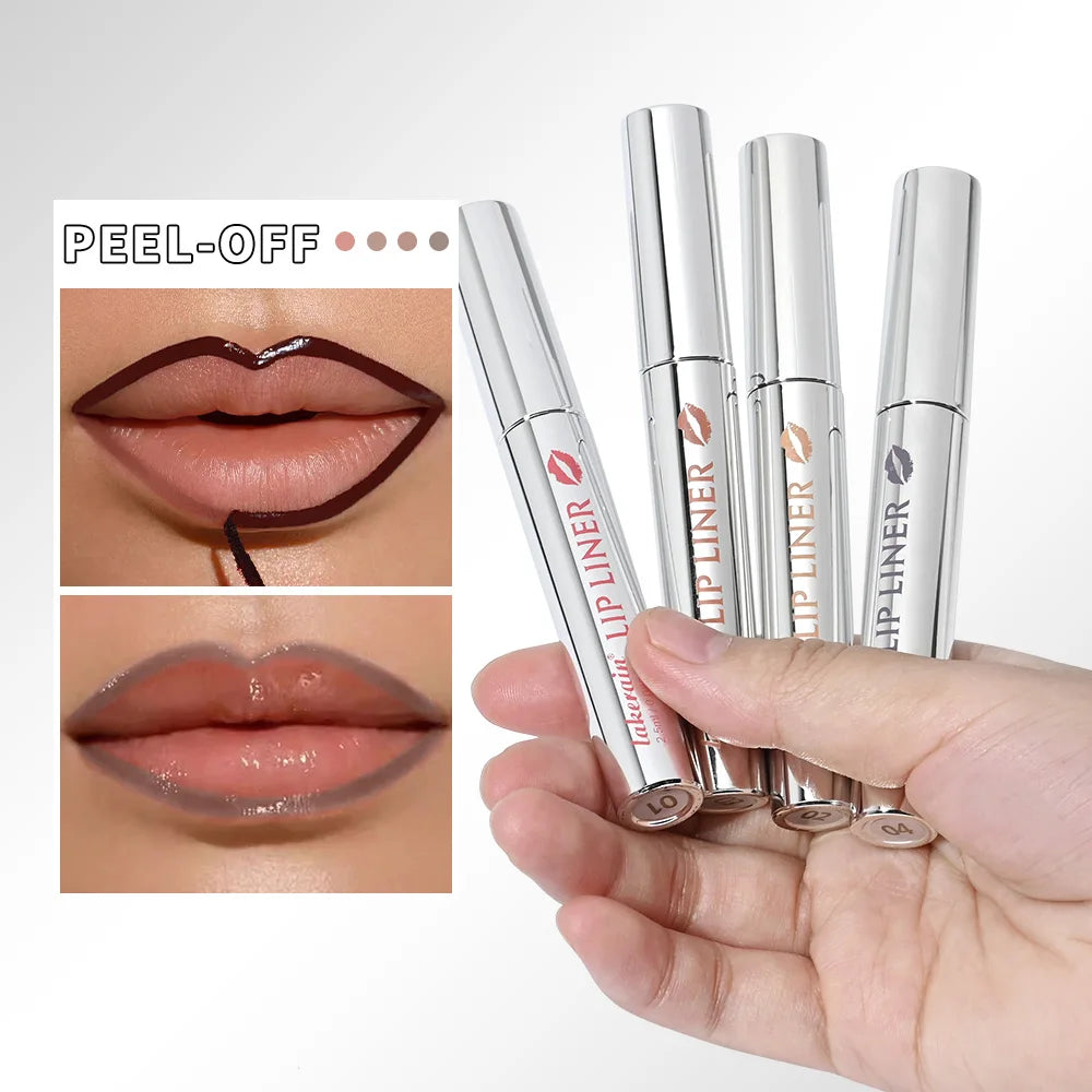 Lakerain Peel Off Lip Liner Waterproof Smudge-proof Lip Liner Long Lasting Color Non-fading Hydrate Nourish Lip Contour Makeup