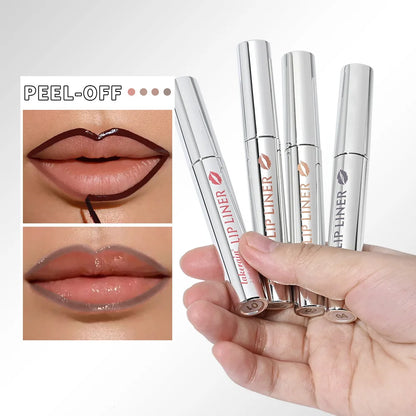 Lakerain Peel Off Lip Liner Waterproof Smudge-proof Lip Liner Long Lasting Color Non-fading Hydrate Nourish Lip Contour Makeup