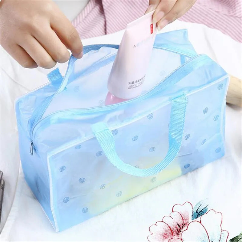 PVC Travel Transparent Makeup Cases Toiletries Storage Bag Box Luggage Towel Suitcase Pouch Zipper Cosmetic Organizer Bags