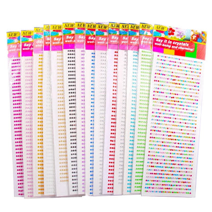 New 3mm Rhinestones for Face Makeup Crystals Bright Face Jewelry Gems Stickers Children's Stickers Adhesive Glitters for Face