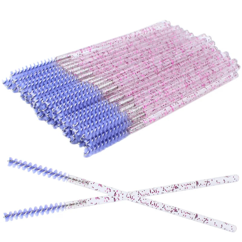 Clearance_50pcs Disposable Skinny Mascara Wands Mini Crystal Eyelash Brushes Micro Brush Lash Extension Supplies Mini Lash Brush
