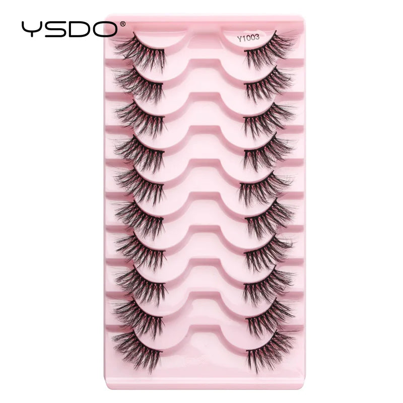 Half Eyelashes 5/10/14/20 Pairs Natural Faux Mink Lashes Cat Eye Lashes Wispy Fluffy Eyelash Extension Makeup Manga False Lashes