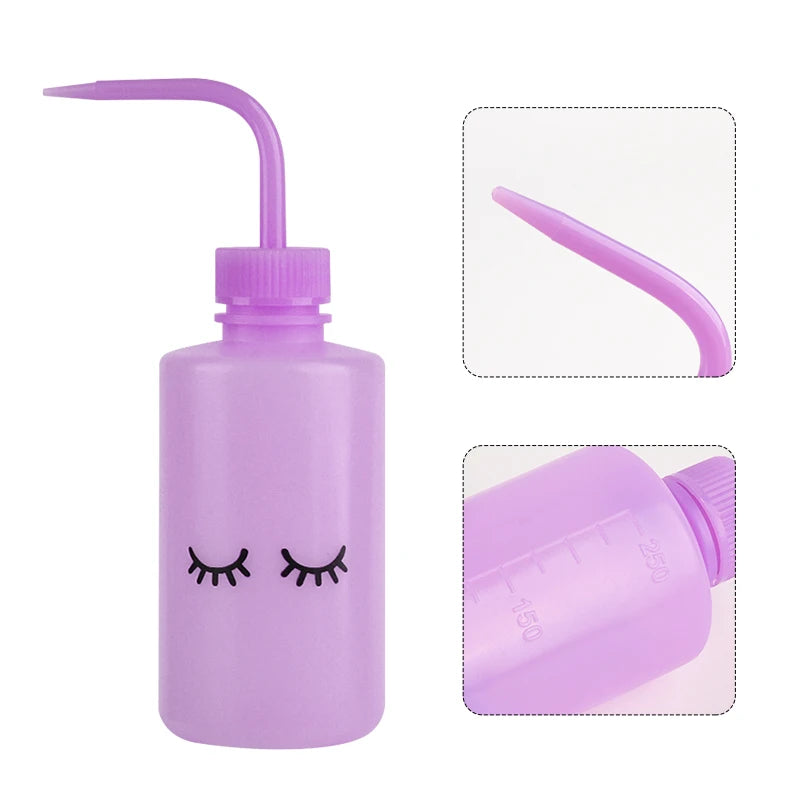 250ml Lash Logo Falsh Eyelash Cleaning Bottle Curved Spout Cleaner Watering Can Eyebrow Remover Washing Bottle Makeup Tools
