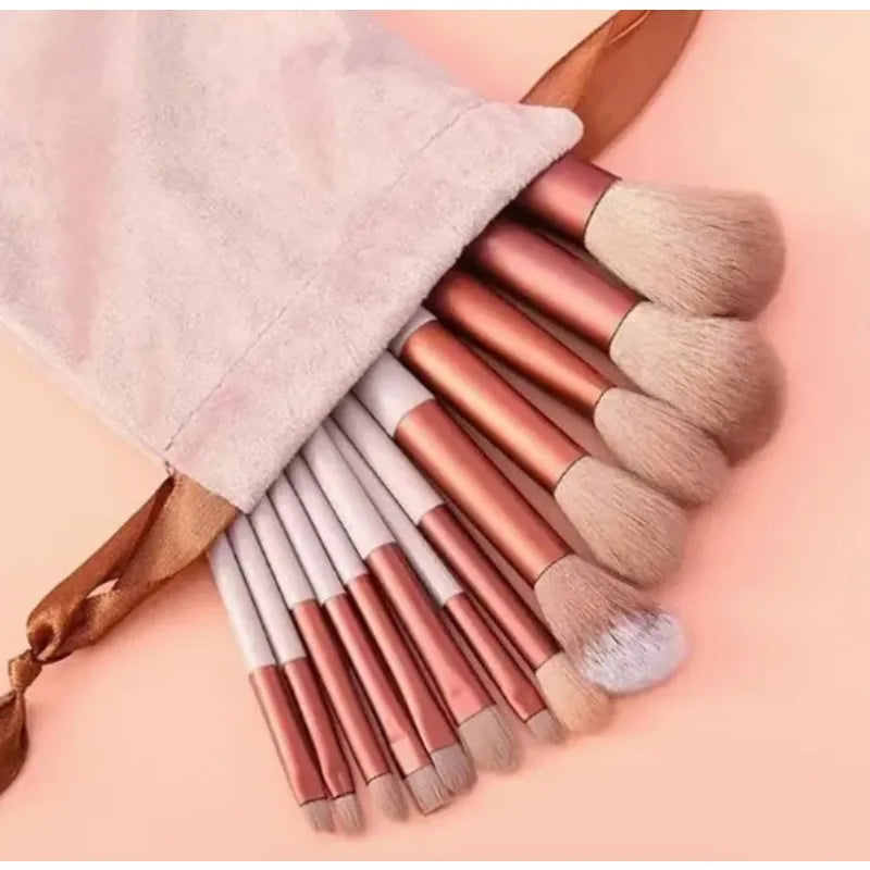 13pcs Makeup Brush Set Ultra-Soft Synthetic Hair Brushes for Foundation Blush Eyeshadow Ideal Gift for Christmas Holiday