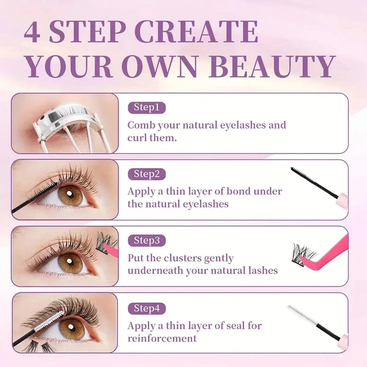 Eyelash Adhesive and Sealantwaterproof, Suitable for DIY Clustered and False Eyelash Makeup Tools