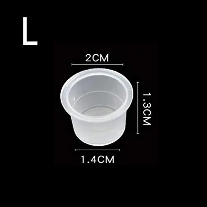 1000 PCS Plastic Disposable Tattoo Ink Cups Pigment Clear Holder Container Cap Tattoo Accessory Permanent Makeup