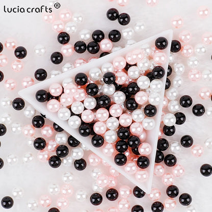 3/4/5/6/8/10mm  No Hole ABS Pearl Bead For  Makeup Box Filling Bead  Christmas/Garment Sewing /DIY Crafts Decoration  V0824