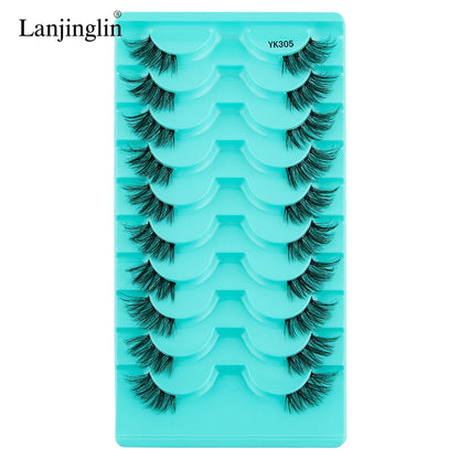 Fake Lashes 3/10 Pairs Half Lashes Cat Eye Natural Long Wispy 3D Mink Eyelash Reusable Makeup Tool Faux Cils maquillaje Cílios
