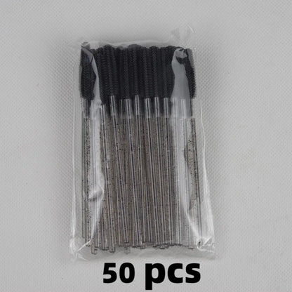 50pcs Crystal Silicone Eyelash Brush Lash Makeup Brushes Eyebrow Comb Eyelashes Extension Spoolie Microbrush Cosmetics Tool