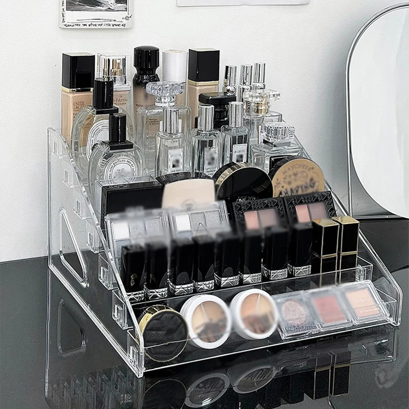 3/5/7 Tiers Eyeshadow Palette Organizer Clear Acrylic Display Stand Lipstick Powder Cosmetics Shelf Rack Makeup Holder