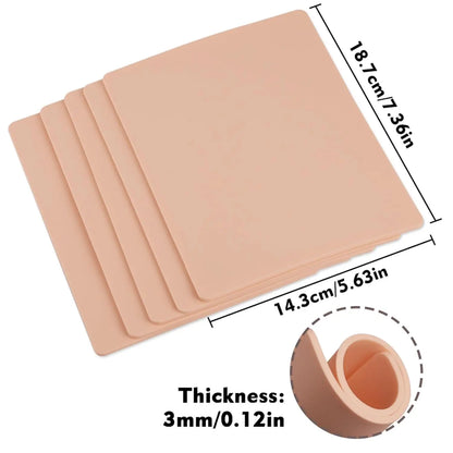 10/8/5/3/1pcs Tattoo Practice Skin 3MM silicone fake skin Double sided permanent makeup training supplies Tattoo accessories