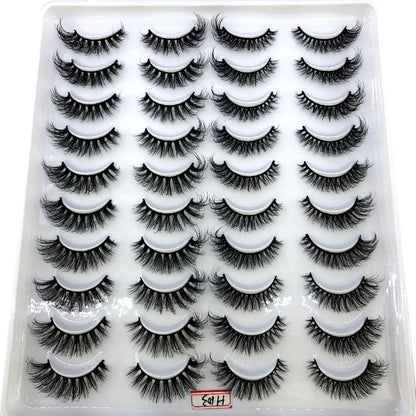 20 Pairs 3D Faux Mink Lashes Natural False Eyelashes Dramatic Fluffy Soft Wispy Volume Cross Reusable Eyelash MaKeup Tools