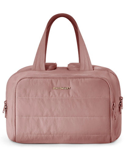 BAGSMART Large Capacity Travel Toiletry Bag Opening Makeup Bag Portable Cosmetic Storage Bag With Handle For Accessories Toiletr