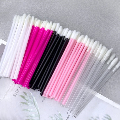 500pcs Disposable Lip Brush Makeup Brushes Eyelashes Extension Applicator Lipstick Wands Set Cosmetic Colourful Make Up Tools
