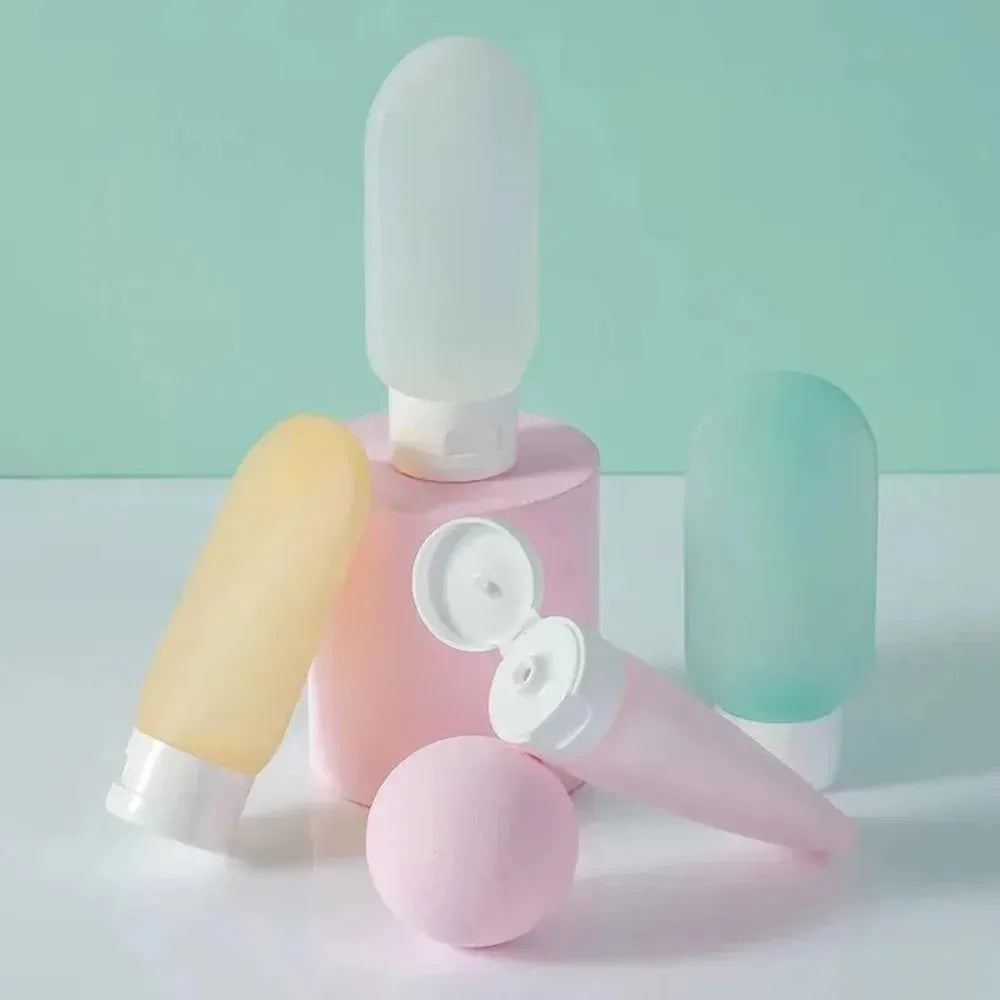 Empty bottles packaged in soft silicone squeeze tubes, refillable water bottles, available for bulk purchase