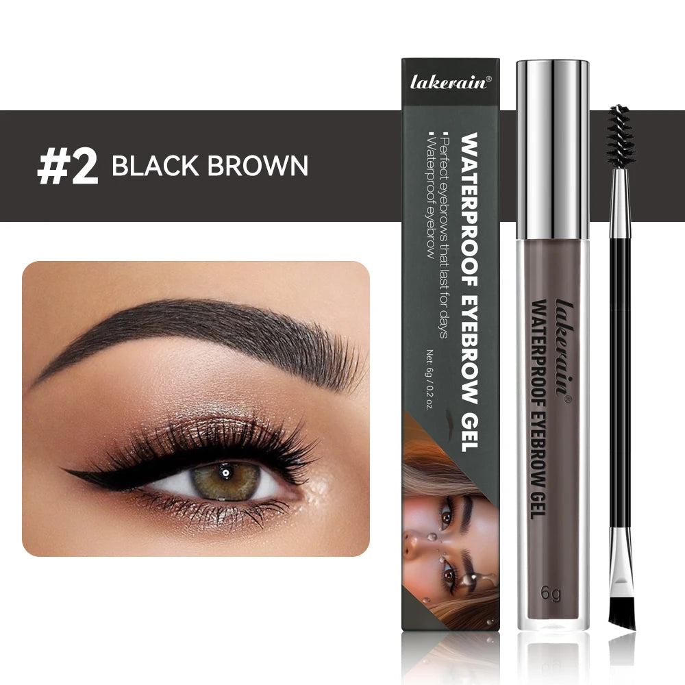 lakerain Long Lasting Waterproof Eyebrow Gel Highly Tinted Liquid Makeup Sweatproof Natural Finish Brown Black Cosmetics