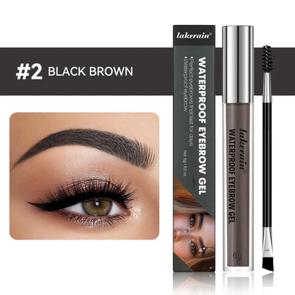 lakerain Long Lasting Waterproof Eyebrow Gel Highly Tinted Liquid Makeup Sweatproof Natural Finish Brown Black Cosmetics