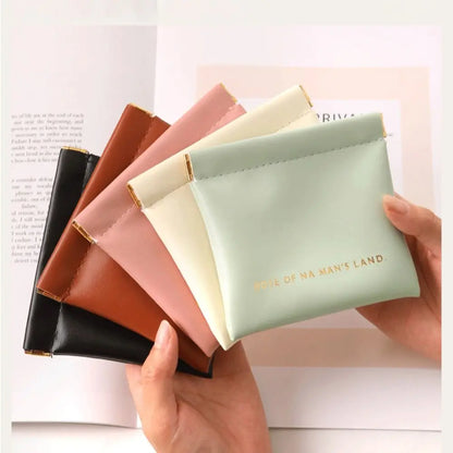 Fashion Simple Lipstick Makeup Bag Portable Mini Cosmetic Organizer Pouch PU Travel Jewelry Handbag Key Small Bags Storage Bag