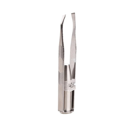 Stainless Steel Eyebrow Clip with LED Light Professional Lighted Eyebrow Tweezers Eyelash Brow Hair Removal Clamp Makeup Tools