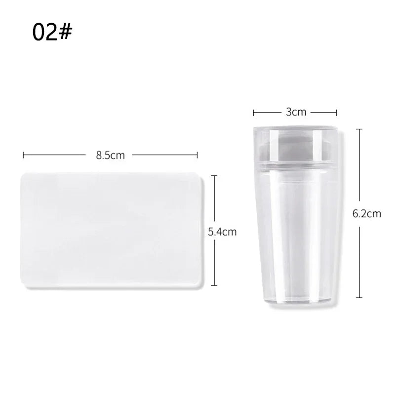 Nails Art Stamping Plates Kit French Manicure Design Plate Stamp Polish Stencil Template Seal Stamper Scraper Accessories Tools
