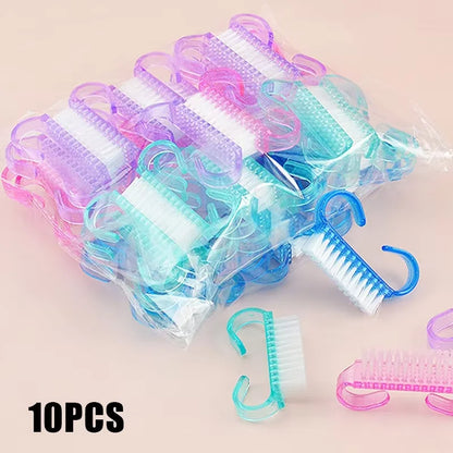 1/5/20Pcs Acrylic Nail Brush Pink Color Nail Art Manicure Pedicure Soft Remove Dust Plastic Cleaning Nail Brushes File Tools Set