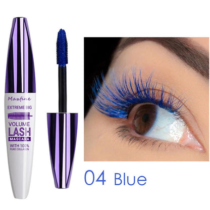 Colorful Eyelash Mascara 5D Silk Fiber Volume Curling Lengthening EyeLashes Extension Purple Blue White Waterproof Eye Makeup