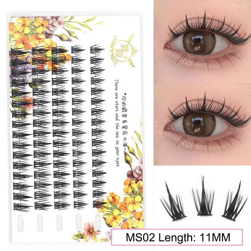 10 Pairs Fairy False Eyelashes Little Devil Individual Lashes Extension Naturally Heat Bonded Cluster Lashes Makeup Tools