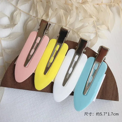 4 Pcs Seamless No Bend Hair Clips Barrettes No Mark Pin Curl Clip Makeup No Crease Hair Clip Hair Styling Bang Clips New Color