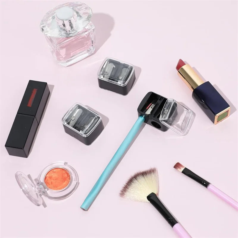 Eyebrow Eyeliner Pencil Cutting Variety Pen Sharpening Double Hole Design 2 in 1 Makeup Pencil Sharpener For Cosmetic Supplies