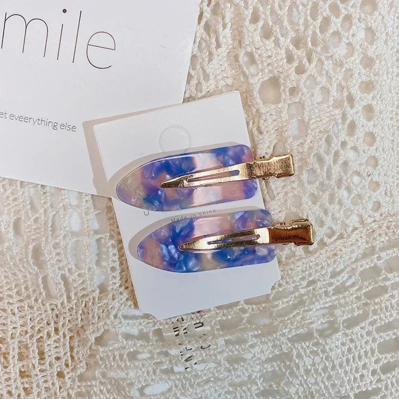4Pcs Girls Leopard Seamless Hair Clip Set Women Acetate Sheet No Bend Bangs Clip Duckbill Clip Hairpins Makeup Hair Styling Tool