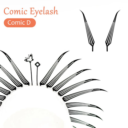 DIYDAY Comic Spire Eyelash Extension Natural Lightweight Manga False Eyelashes Premade Fans Feather Anime Lashes for Makeup Tool
