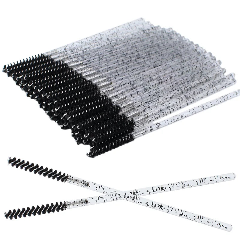Clearance_50pcs Disposable Skinny Mascara Wands Mini Crystal Eyelash Brushes Micro Brush Lash Extension Supplies Mini Lash Brush