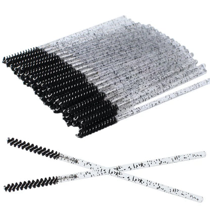 Clearance_50pcs Disposable Skinny Mascara Wands Mini Crystal Eyelash Brushes Micro Brush Lash Extension Supplies Mini Lash Brush