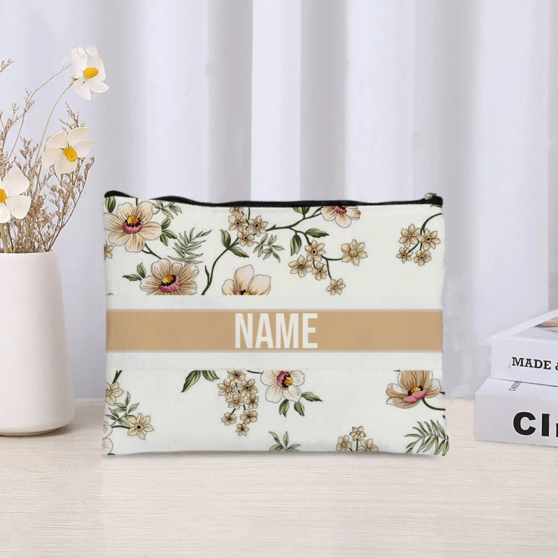 Custom Makeup Bag Trendy Canvas Travel Cosmetic Organizer Luxury Wedding Bridesmaid Gift Purse Vintage Brand Side Bag for Ladies